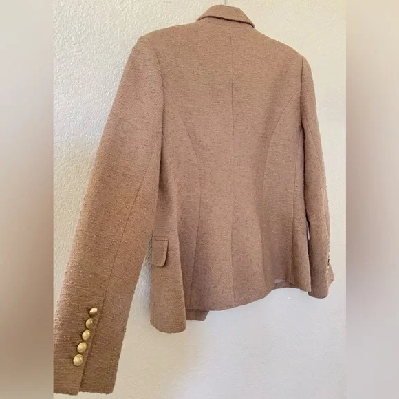 New L'AGENCE KENZIE DOUBLE-BREASTED BLAZER In Light Mocha Sz 10 $595 - Picture 5 of 8